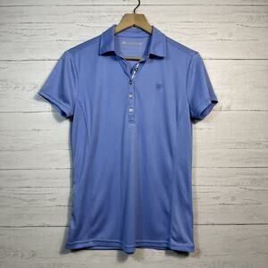 Ariat Womens Size Large Short Sleeve Blue Polo Tek Heat Shirt Ladies Casual